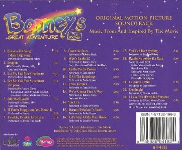 Movie Soundtrack* BARNEY'S GREAT ADVENTURE *CD* VG Cond | eBay