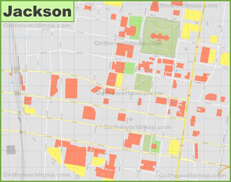 Jackson downtown map - Ontheworldmap.com