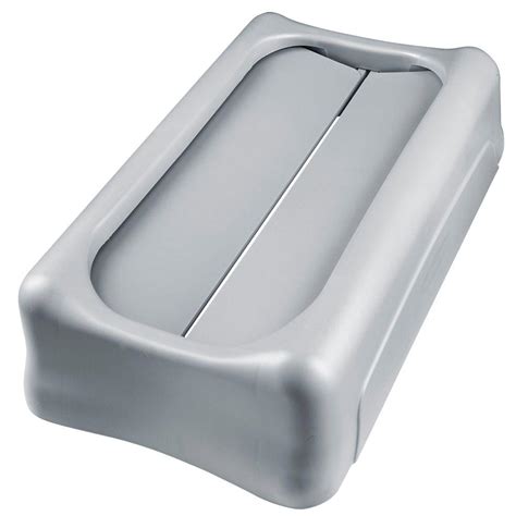 Rubbermaid Commercial Products Slim Jim Gray Trash Can Swing Top Lid ...