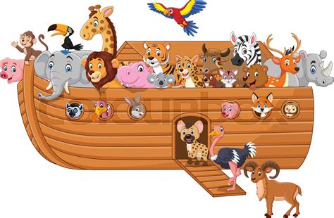 Cartoon noah ark with animals | Stock vector | Colourbox