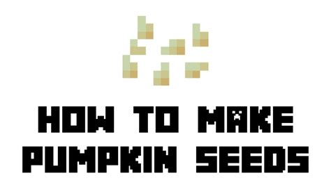 Minecraft Survival: How to Make Pumpkin Seeds - YouTube