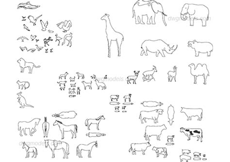 Animals 1 DWG, free CAD Blocks download