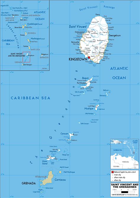 Large size Road Map of Saint Vincent and the Grenadines - Worldometer