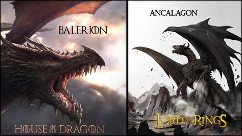 How Big Is Balerion & Vhagar Compared To Middle Earth Dragons? - YouTube