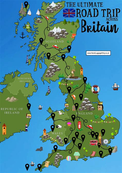 The Ultimate Road Trip Map of 26 Places To See Across Great Britain ...