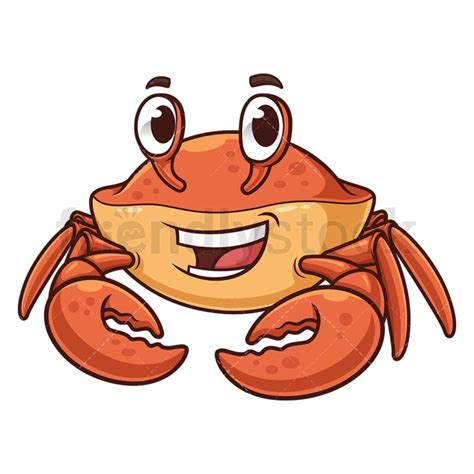 Happy Crab Cartoon Clipart Vector - FriendlyStock