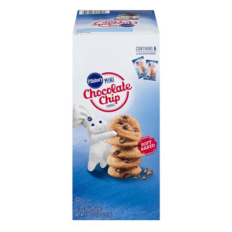 Pillsbury Mini Chocolate Chip Cookies, 6 Ct Carton, 18 oz - Walmart.com ...