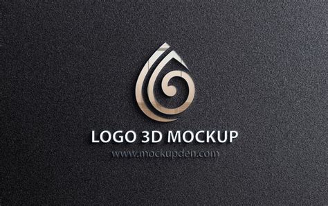 Free Logo 3D Mockup PSD Template - Mockup Den | Free logo mockup psd ...