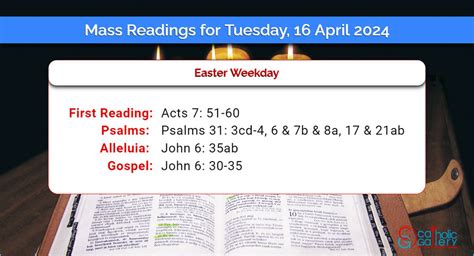 Daily Mass Readings for Tuesday, 16 April 2024 - Catholic Gallery