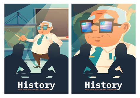 History cartoon posters, teacher explain lesson 14634373 Vector Art at ...