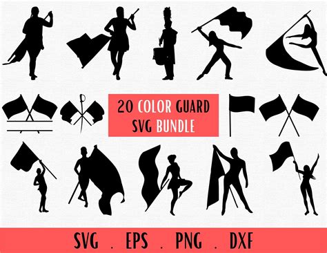 Color Guard Svg Color Guard Flag Band Split Monogram Color - Etsy