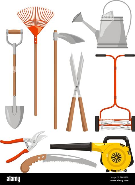 Long handled garden tool Stock Vector Images - Alamy