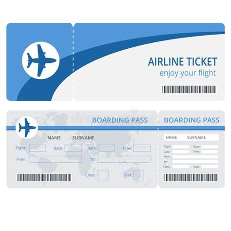 Plane ticket design. Plane ticket vector. Blank plane tickets isolated ...