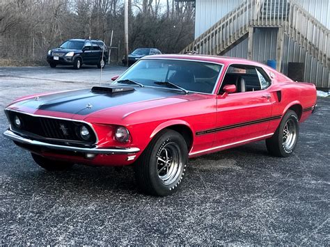 1969 Ford Mustang Mach 1 R code 4 speed Red 6515 - BenzaMotors