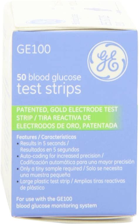 GE100 Blood Glucose Test Strips - 4 Boxes (200 Strips Total)