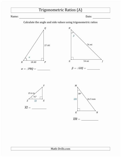 50 Soh Cah Toa Worksheet