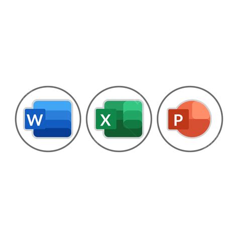 Ms Office Word Excel Powerpoint Icon Vector Design, Word, Excel ...