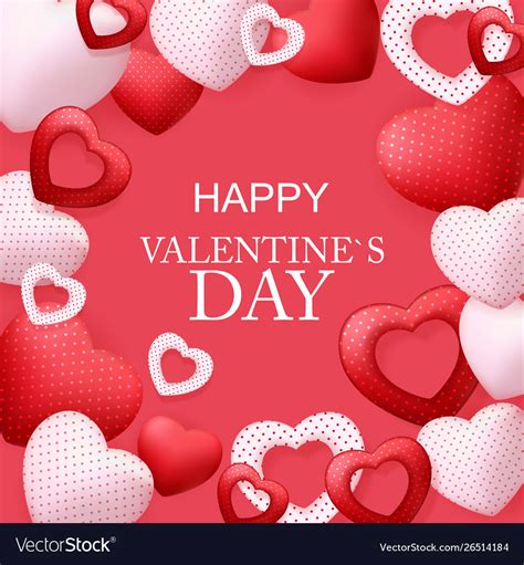 Happy valentines day card with heart Royalty Free Vector