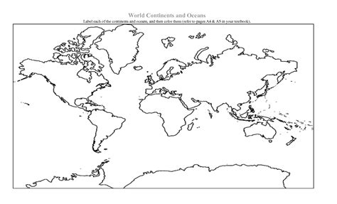 Blank Map Continents And Oceans Printable