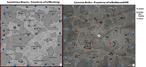 Dual Map Reference Sheet - Spawn Points, Possible Clues, Towers : r ...