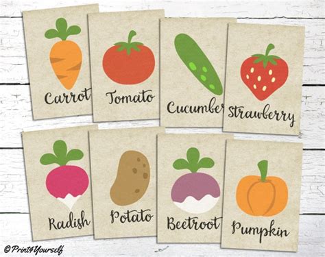 Vegetable Signs // Instant Download Printable Vegetable Garden Signs ...