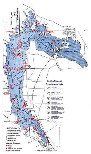 Pymatuning Lake State Park Fishing Map - Andover OH • mappery