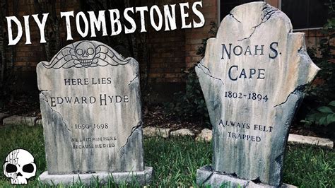 DIY Halloween Props 💀 Graveyard Tombstones made from Foam