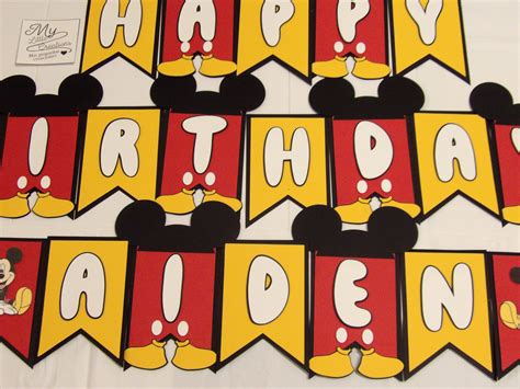 Mickey Mouse Birthday Banner - Etsy