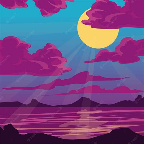 Premium Vector | Illustration of sunset