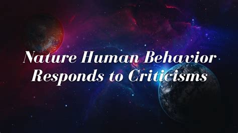 Shared post - Nature Human Behavior Responds to Criticisms