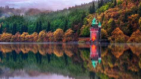 Wales, Lake, Reflection, Building, Nature, Landscape Wallpapers HD ...