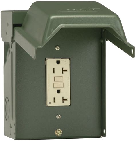 GE U010010GRP Outdoor Power Outlet, 120 V, 20 A, NEMA: NEMA 3R, Green