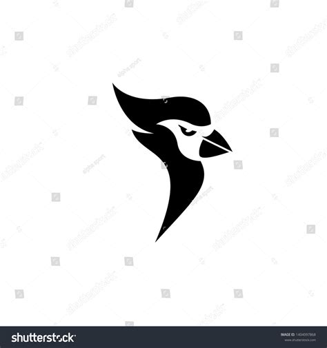 Cardinal Bird Head Black White Mascot Stock Vector (Royalty Free ...