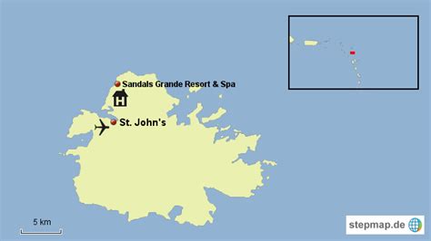 StepMap - Sandals Grande Resort Antigua - Landkarte für Südamerika