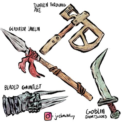 I drew a handful of dnd weapons! [ART] : r/DnD