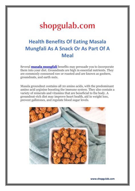 Health Benefits Of Eating Masala Mungfali As A Snack Or As Part Of A ...