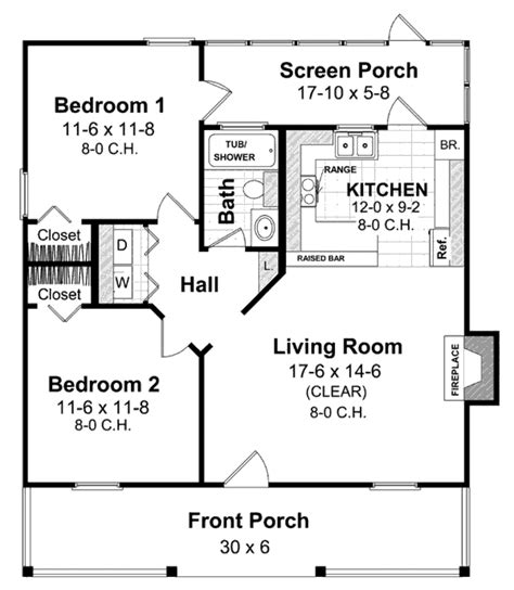 800 Square Foot House Plans 1 Bedroom