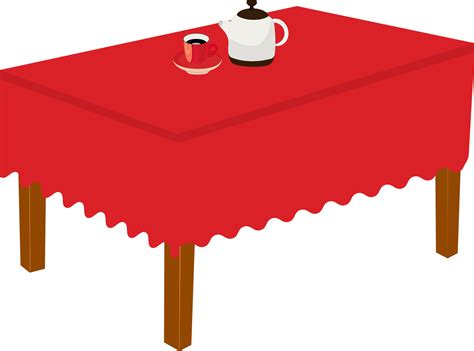 Red table cloth, illustration, vector on white background 13753246 ...