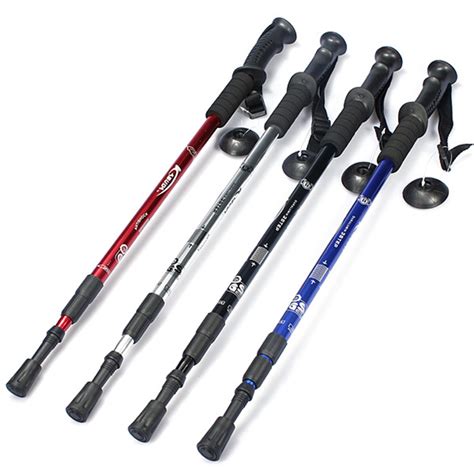 3-section Adjustable Canes Walking Hiking Sticks Trekking Pole Compass ...