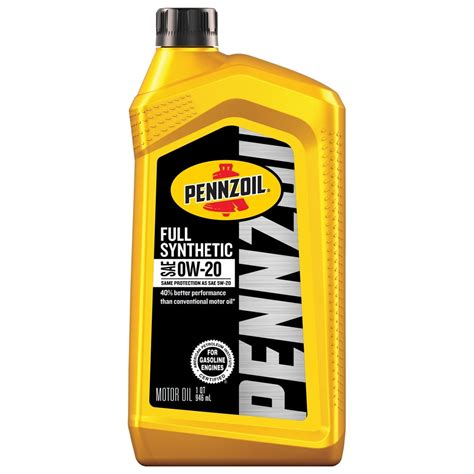 Pennzoil 0W-20 Full Synthetic Motor Oil , 1 Quart - Walmart.com ...