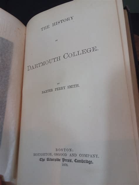 The History of Dartmouth College by Baxter Perry Smith: Very Good ...