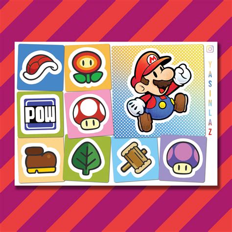 Mario Sticker Sheets Paper Mario Sticker Star Mario Fan - Etsy