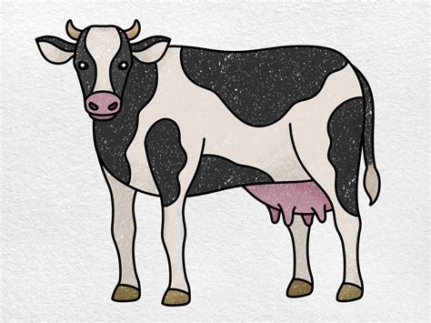 Easy Dairy Cow Drawing - HelloArtsy