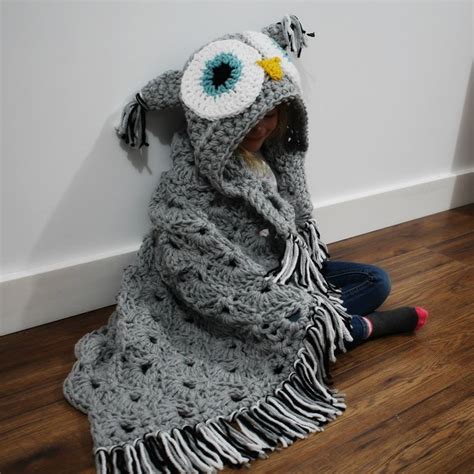 Crochet Hooded Owl Blanket Pattern