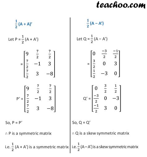 Writing Matrix as sum of Symmetric & Skew Symmetric matrix - Teachoo