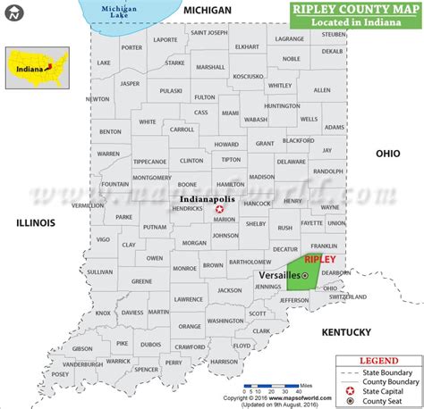 Ripley County Map, Indiana