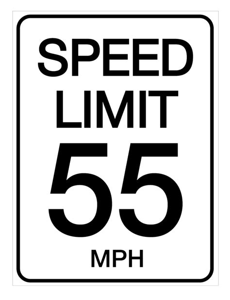 Speed Limit 55 mph - Wall Sign | Creative Safety Supply