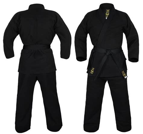 YAMASAKI GOLD DELUXE CANVAS KARATE UNIFORM (BLACK) - 16OZ