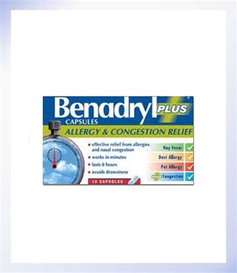 Benadryl Plus Allergy & Congestion Relief X12 - Numark Pharmacy