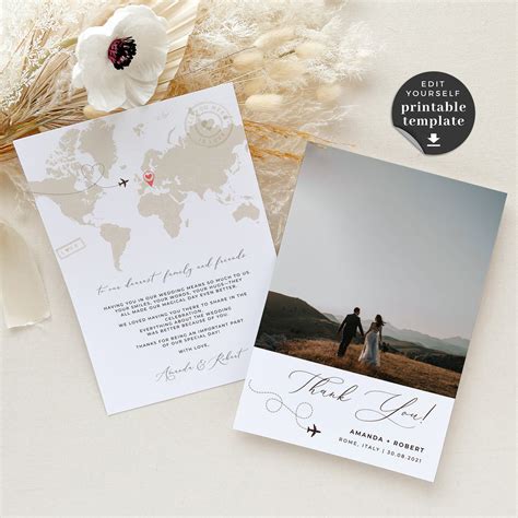 Sofia | Destination Wedding Thank you Card Template